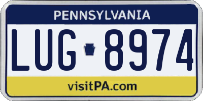 PA license plate LUG8974