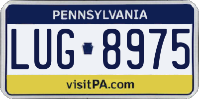 PA license plate LUG8975