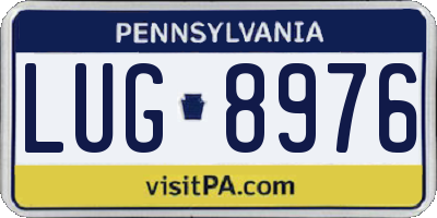PA license plate LUG8976