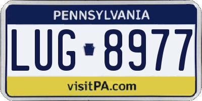 PA license plate LUG8977