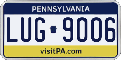 PA license plate LUG9006