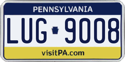 PA license plate LUG9008