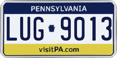 PA license plate LUG9013