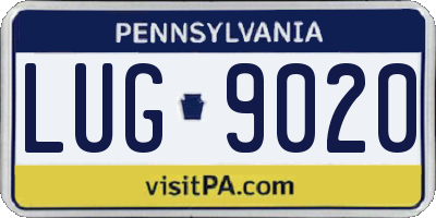 PA license plate LUG9020