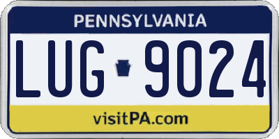 PA license plate LUG9024