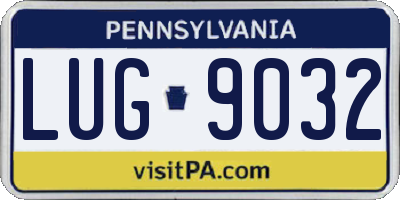 PA license plate LUG9032