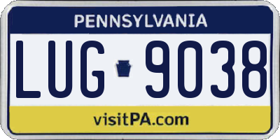 PA license plate LUG9038