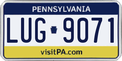 PA license plate LUG9071