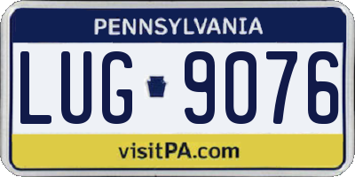 PA license plate LUG9076
