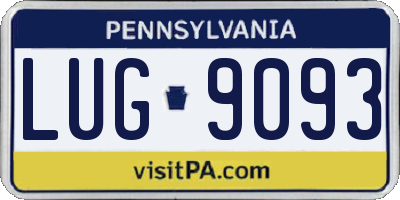 PA license plate LUG9093