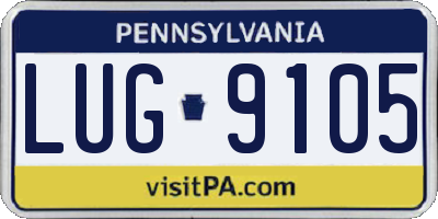 PA license plate LUG9105