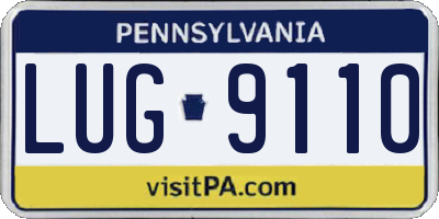 PA license plate LUG9110