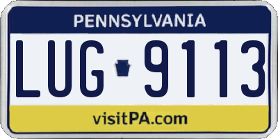 PA license plate LUG9113