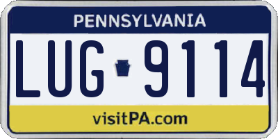 PA license plate LUG9114