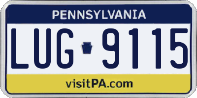 PA license plate LUG9115