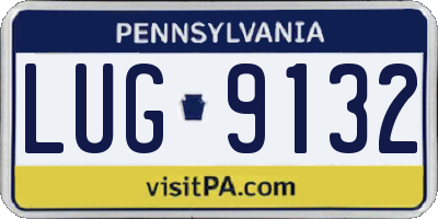 PA license plate LUG9132