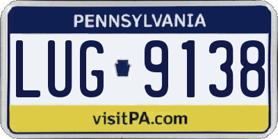 PA license plate LUG9138