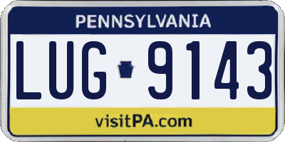 PA license plate LUG9143