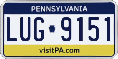PA license plate LUG9151