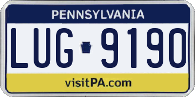 PA license plate LUG9190