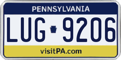 PA license plate LUG9206