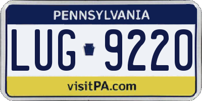 PA license plate LUG9220