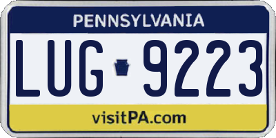PA license plate LUG9223