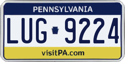 PA license plate LUG9224
