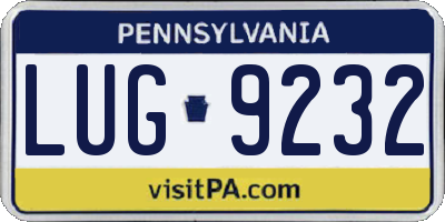 PA license plate LUG9232