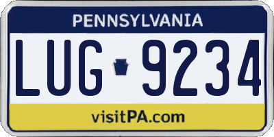 PA license plate LUG9234