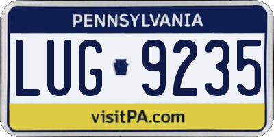 PA license plate LUG9235
