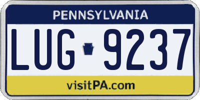 PA license plate LUG9237