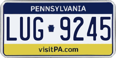 PA license plate LUG9245