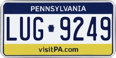 PA license plate LUG9249