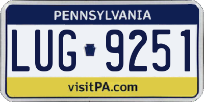 PA license plate LUG9251