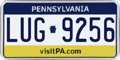 PA license plate LUG9256