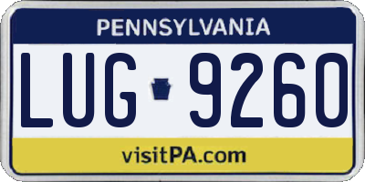 PA license plate LUG9260