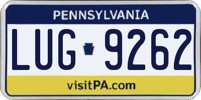 PA license plate LUG9262