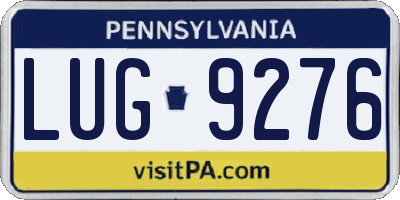 PA license plate LUG9276