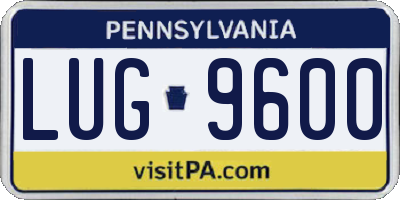 PA license plate LUG9600