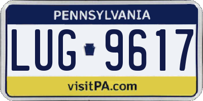 PA license plate LUG9617
