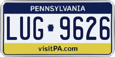 PA license plate LUG9626