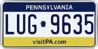 PA license plate LUG9635
