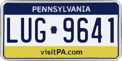 PA license plate LUG9641