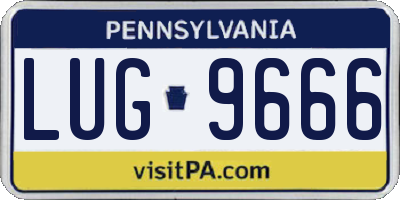 PA license plate LUG9666