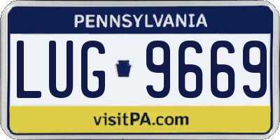 PA license plate LUG9669
