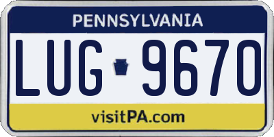 PA license plate LUG9670