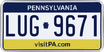 PA license plate LUG9671