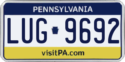 PA license plate LUG9692