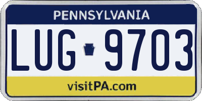PA license plate LUG9703